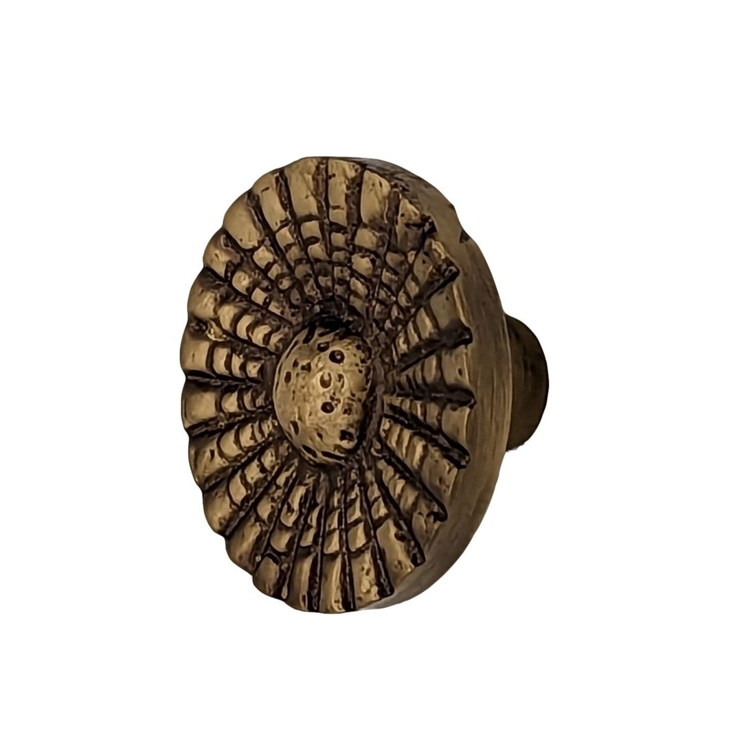 1 Inch Solid Brass Art Deco Style Round Cabinet and Furniture Knob COPPER MOUNTAIN HARDWARE