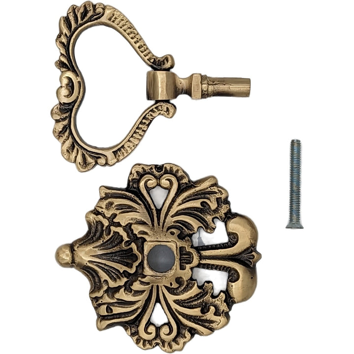 COPPER MOUNTAIN HARDWARE 3 Inch Ornate Victorian Leaves Ring Pull