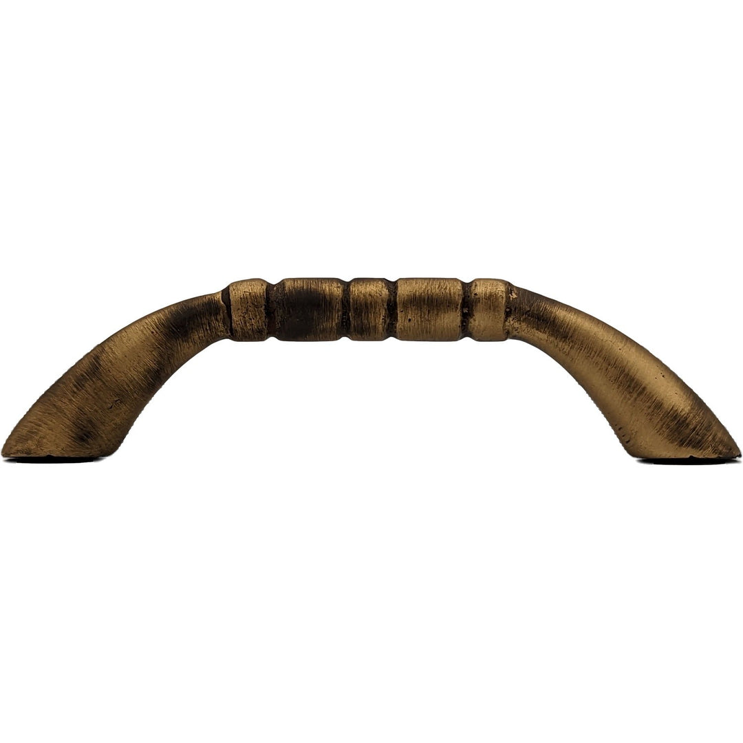 3 1/2 Inch Overall (3 Inch c-c) Solid Brass Traditional Pull COPPER MOUNTAIN HARDWARE