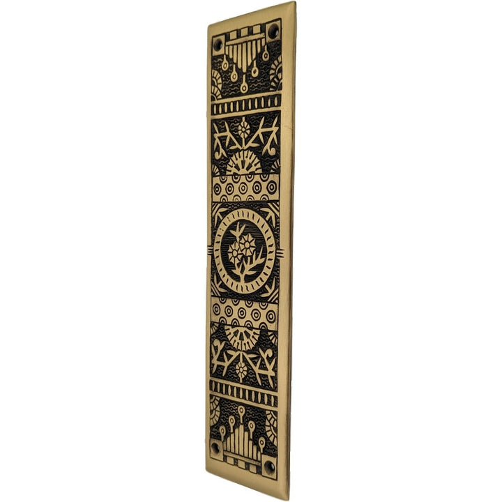 11 1/4 Inch Eastlake Solid Brass Push Plate COPPER MOUNTAIN HARDWARE