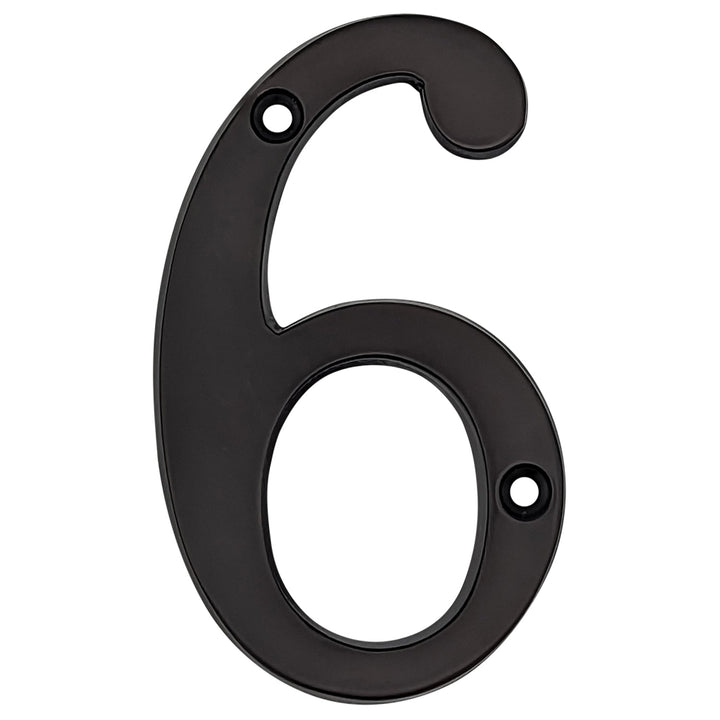 COPPER MOUNTAIN HARDWARE Solid Brass 4 Inch Tall Number 6