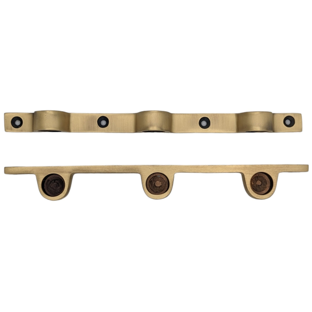 Pair Solid Brass Security Triple Push Bar Bracket Ends COPPER MOUNTAIN HARDWARE