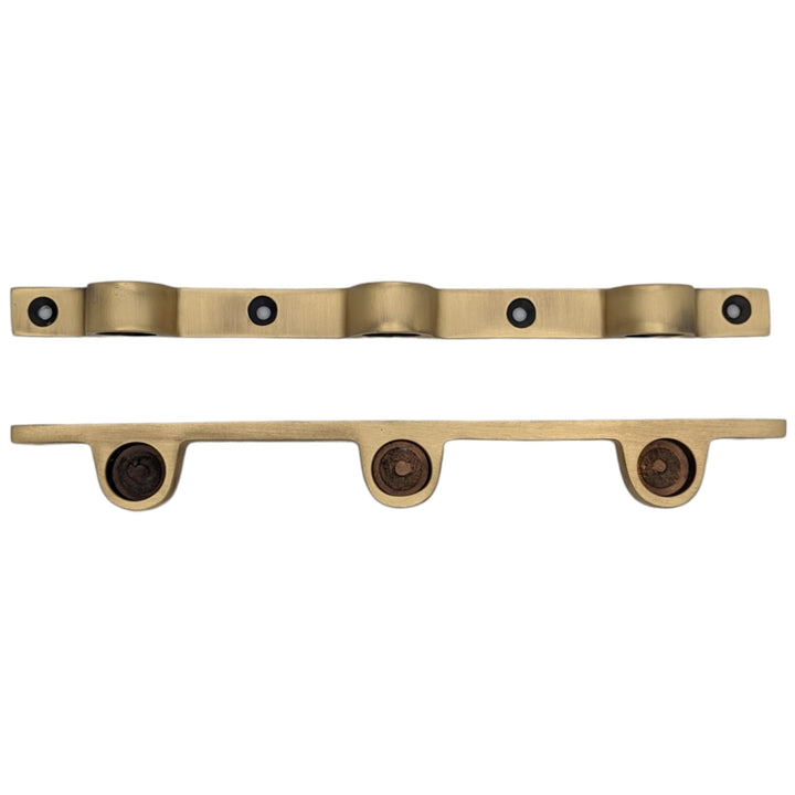 Pair Solid Brass Security Triple Push Bar Bracket Ends COPPER MOUNTAIN HARDWARE