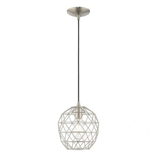 1 Light Brushed Nickel Single Pendant