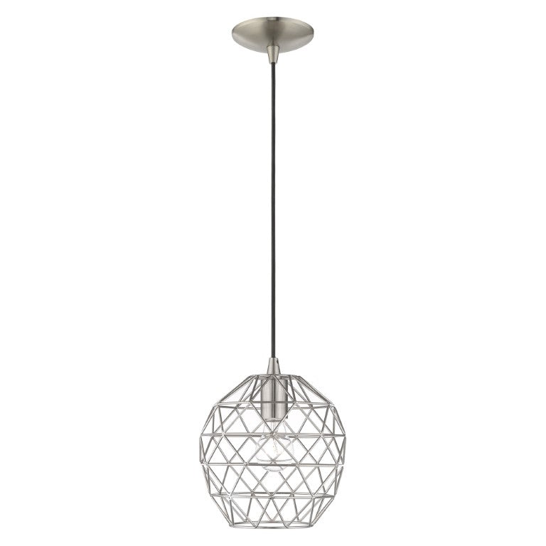 1 Light Brushed Nickel Single Pendant