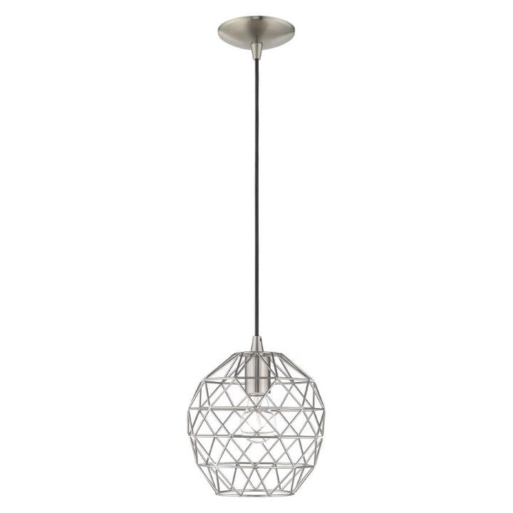 1 Light Brushed Nickel Single Pendant