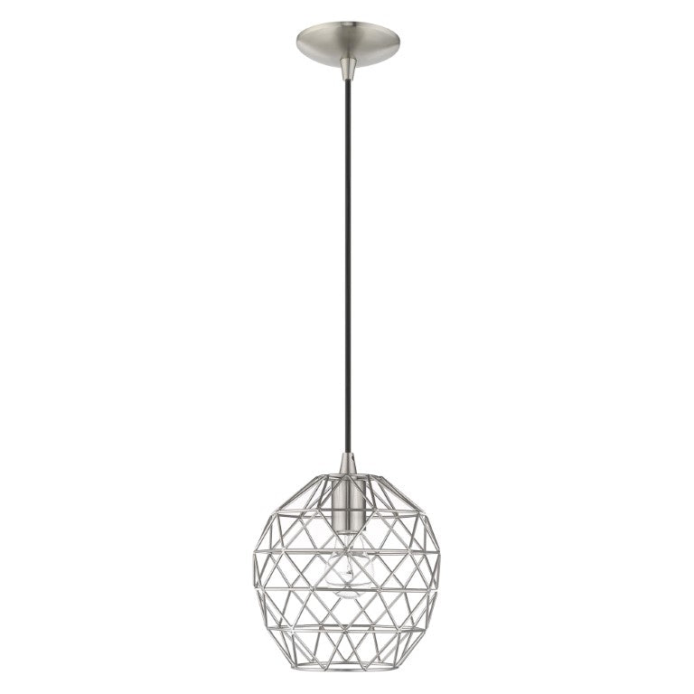 1 Light Brushed Nickel Single Pendant