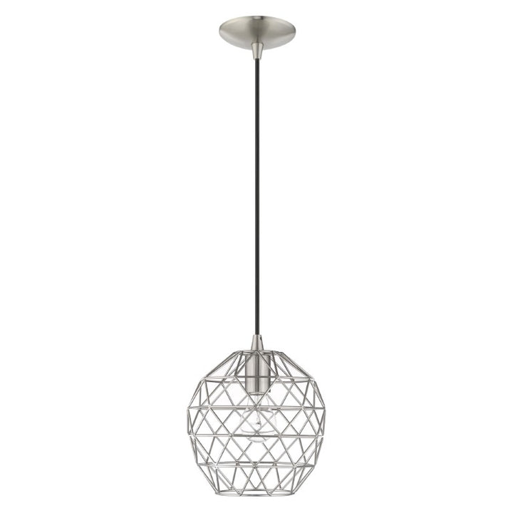 1 Light Brushed Nickel Single Pendant