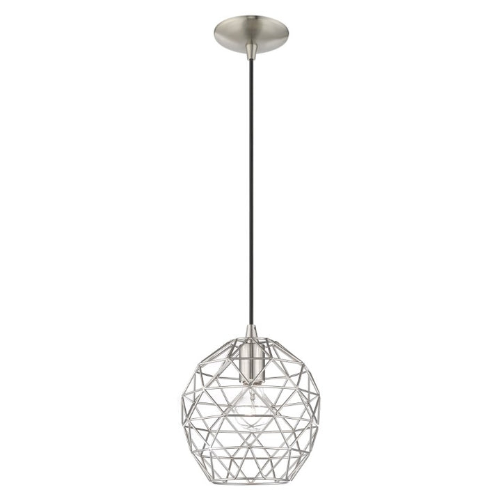 1 Light Brushed Nickel Single Pendant
