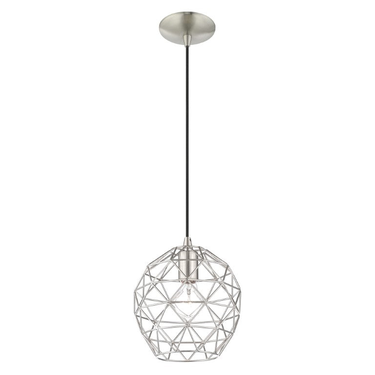 1 Light Brushed Nickel Single Pendant