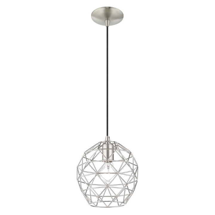 1 Light Brushed Nickel Single Pendant