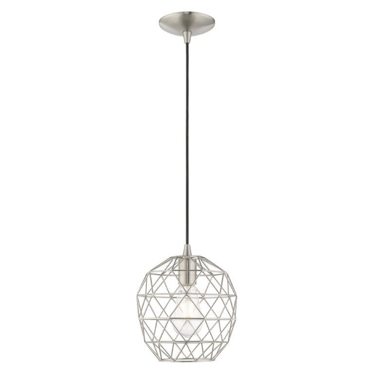 1 Light Brushed Nickel Single Pendant