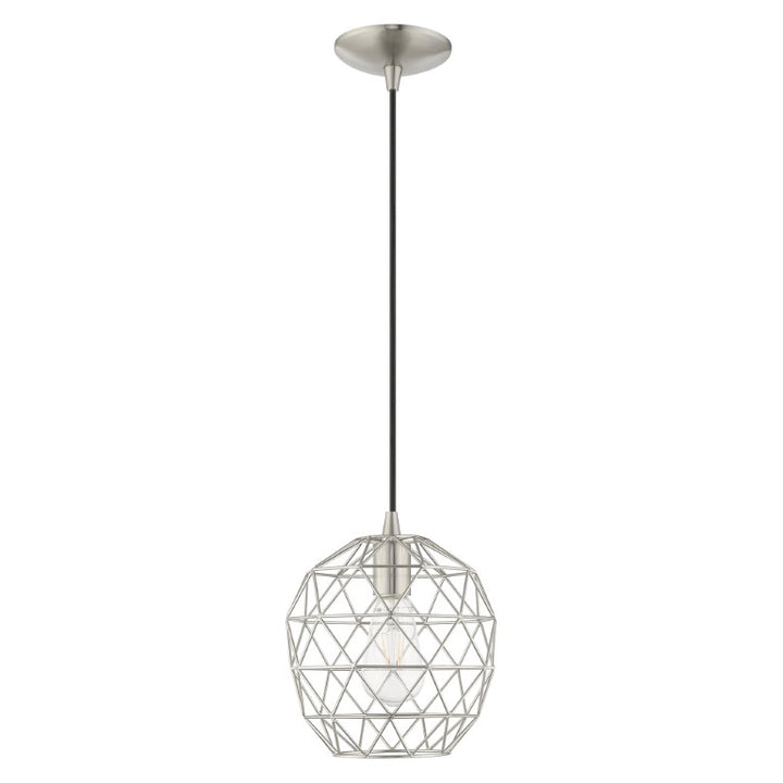 1 Light Brushed Nickel Single Pendant