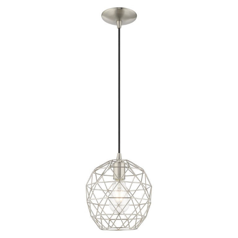 1 Light Brushed Nickel Single Pendant