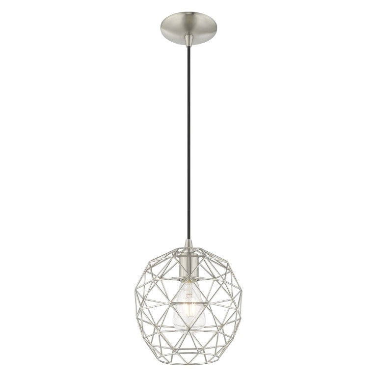 1 Light Brushed Nickel Single Pendant