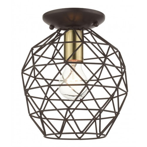 1 Light Bronze Flush Mount
