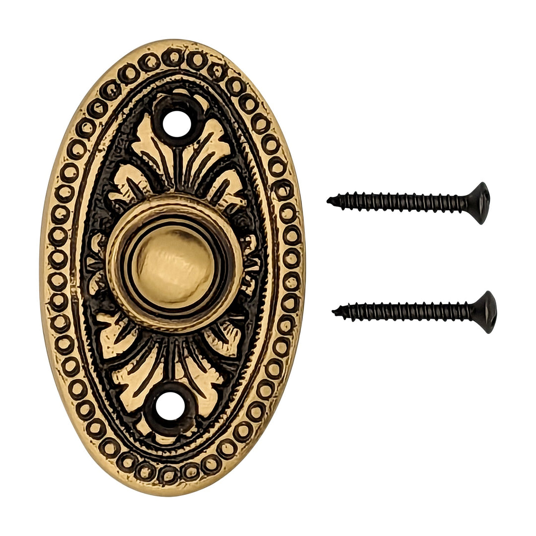 Brass Doorbell Push Button Avalon Style COPPER MOUNTAIN HARDWARE