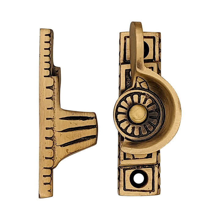 Solid Brass Art Deco Style Window Sash Lock COPPER MOUNTAIN HARDWARE