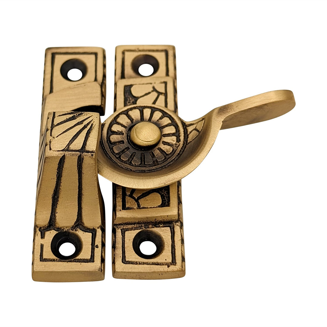 Solid Brass Art Deco Style Window Sash Lock COPPER MOUNTAIN HARDWARE