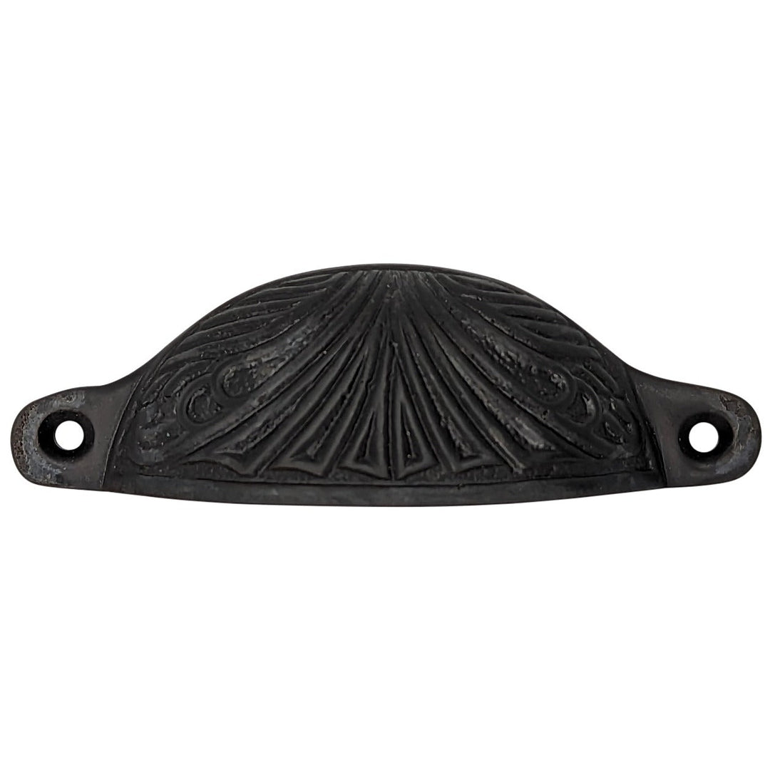 4 Inch Overall (3 2/5 Inch c-c) Solid Brass Art Deco Bin or Cup Pull COPPER MOUNTAIN HARDWARE