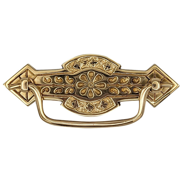 COPPER MOUNTAIN HARDWARE 4 1/4 Inch Overall (3 Inch c-c) Solid Brass Arrowed Bail Pull