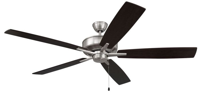 ##Antique Hardware## 60" Super Pro 60 in Brushed Polished Nickel w/ Driftwood/Grey Walnut Blades