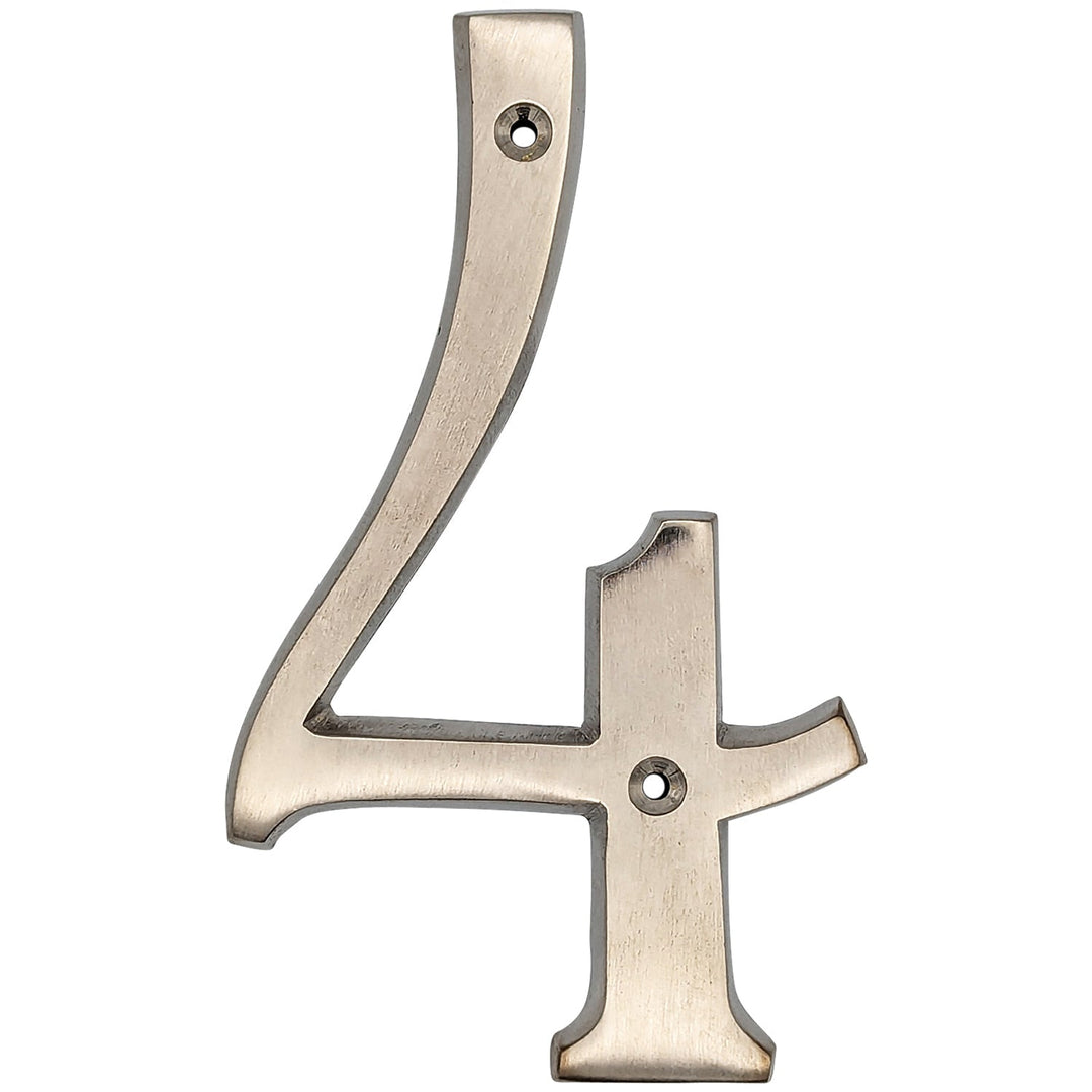 COPPER MOUNTAIN HARDWARE Solid Brass 6 Inch Tall Number 4