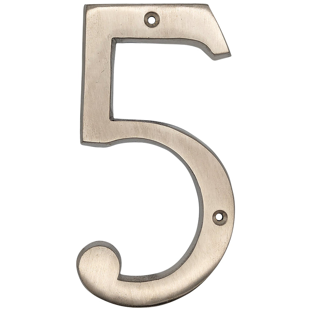 COPPER MOUNTAIN HARDWARE Solid Brass 6 Inch Tall Number 5