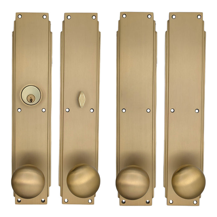 ##Antique Hardware## Skyscraper Double Door Entryway Set (Several Knob & Finish Options Available)