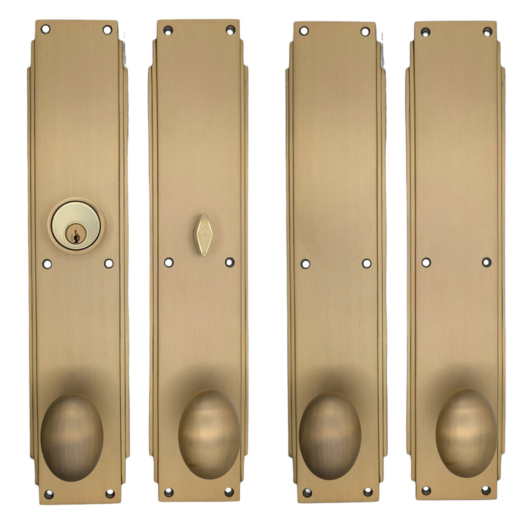 ##Antique Hardware## Skyscraper Double Door Entryway Set (Several Knob & Finish Options Available)