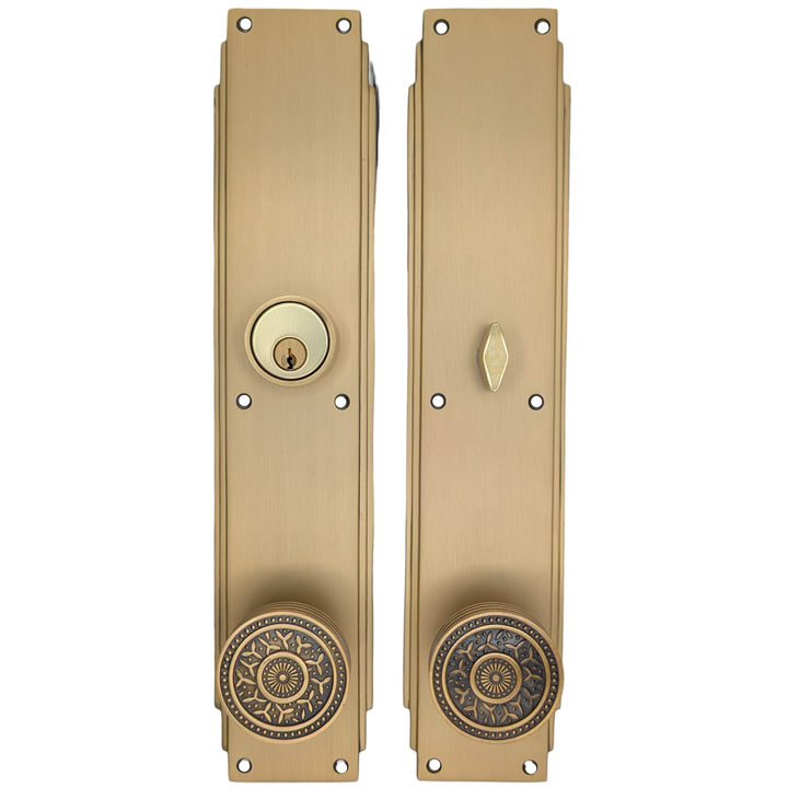 ##Antique Hardware## Skyscraper Single Door Entryway Set (Several Knob & Finish Options Available)