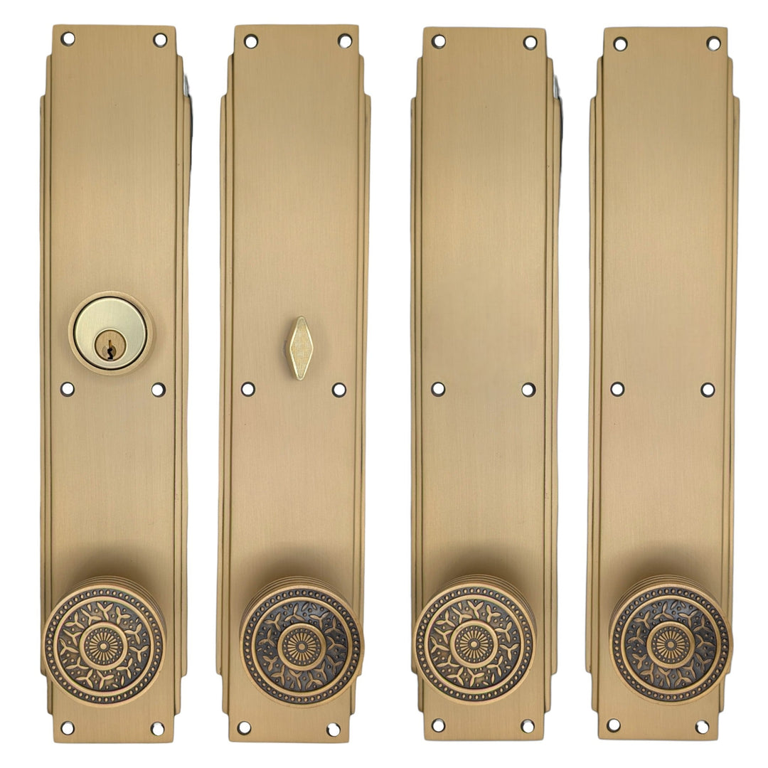 ##Antique Hardware## Skyscraper Double Door Entryway Set (Several Knob & Finish Options Available)