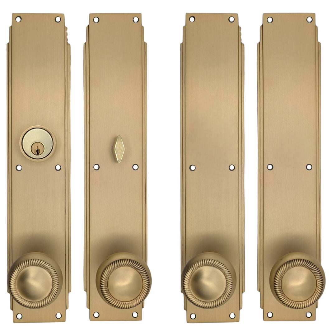 ##Antique Hardware## Skyscraper Double Door Entryway Set (Several Knob & Finish Options Available)