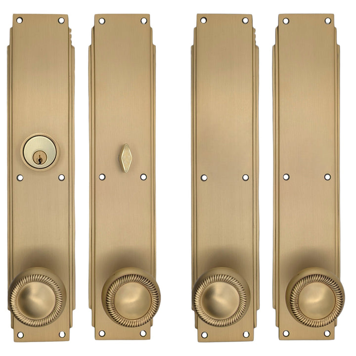 ##Antique Hardware## Skyscraper Double Door Entryway Set (Several Knob & Finish Options Available)