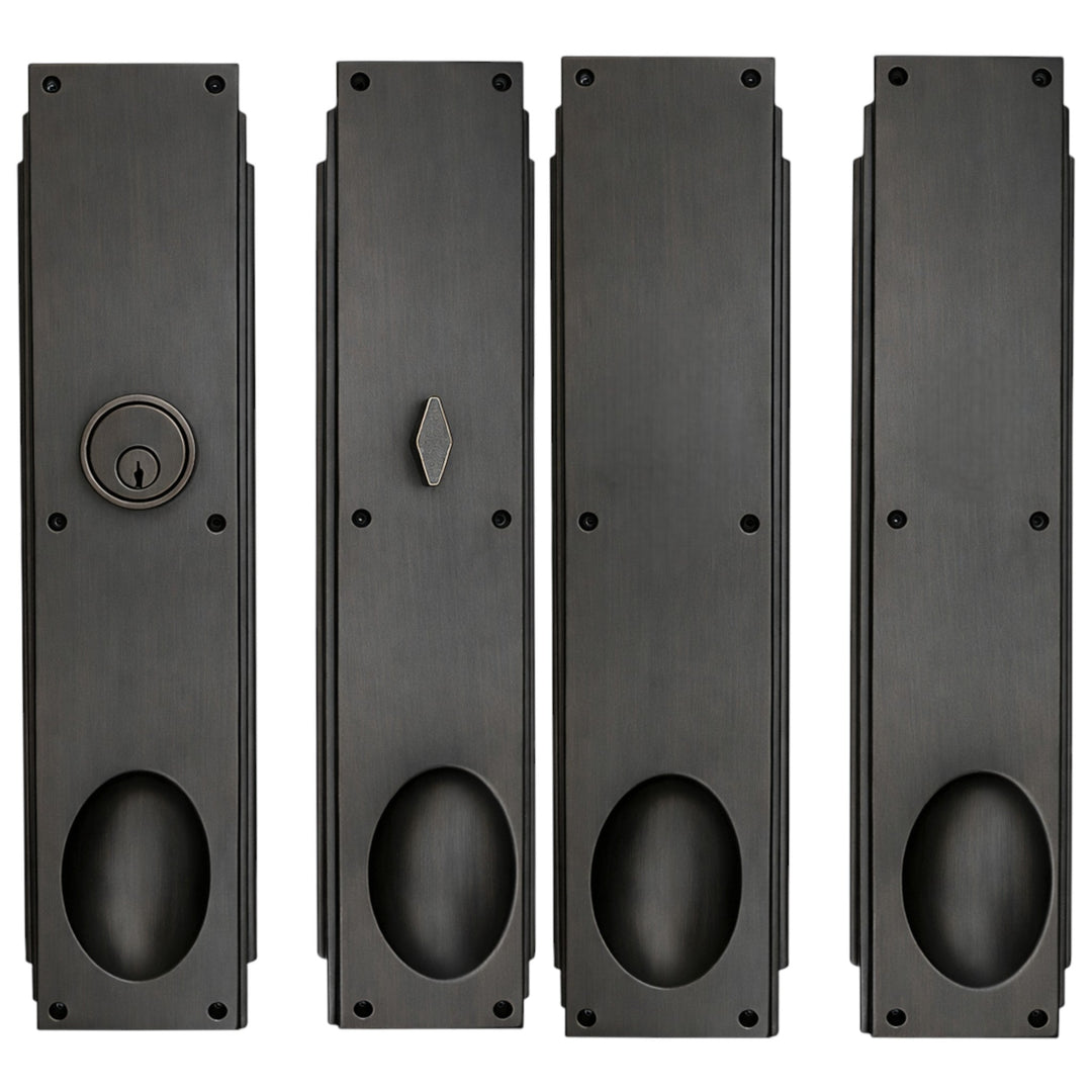 ##Antique Hardware## Skyscraper Double Door Entryway Set (Several Knob & Finish Options Available)