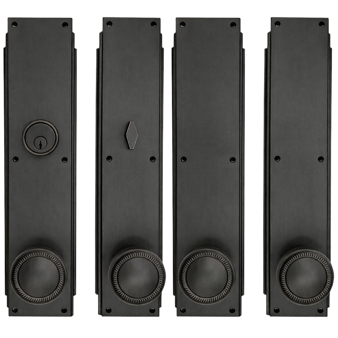 ##Antique Hardware## Skyscraper Double Door Entryway Set (Several Knob & Finish Options Available)