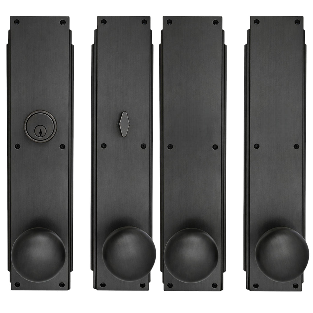 ##Antique Hardware## Skyscraper Double Door Entryway Set (Several Knob & Finish Options Available)