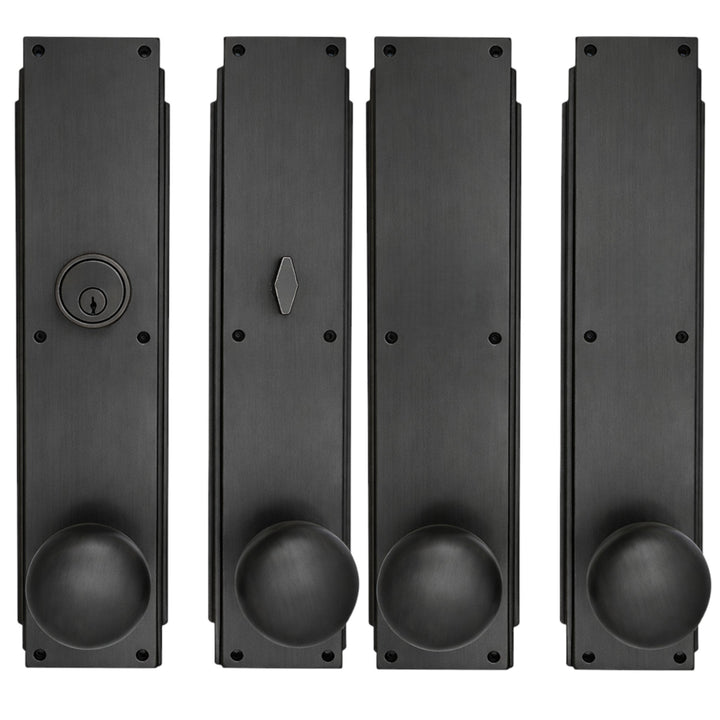 ##Antique Hardware## Skyscraper Double Door Entryway Set (Several Knob & Finish Options Available)