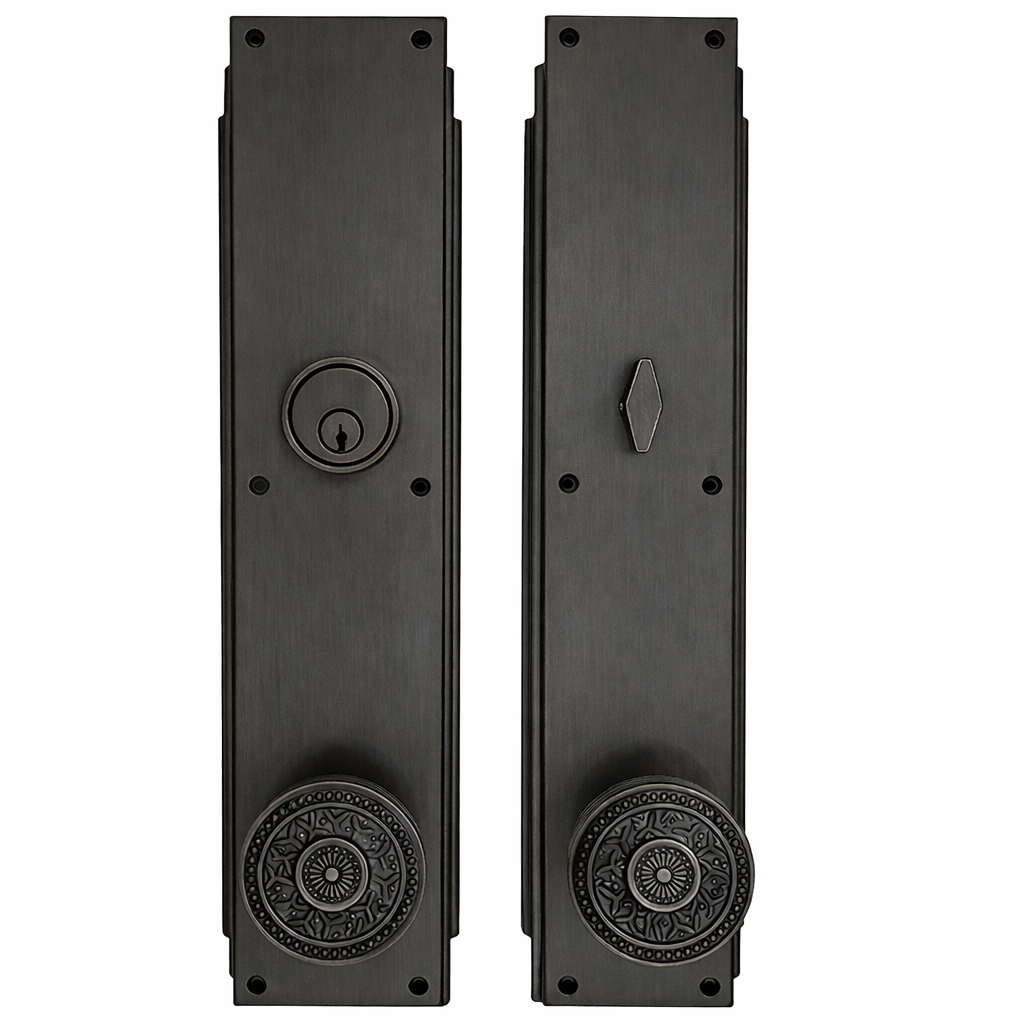 ##Antique Hardware## Skyscraper Single Door Entryway Set (Several Knob & Finish Options Available)