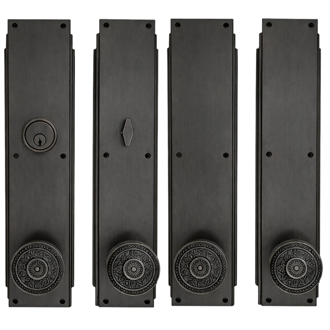 ##Antique Hardware## Skyscraper Double Door Entryway Set (Several Knob & Finish Options Available)