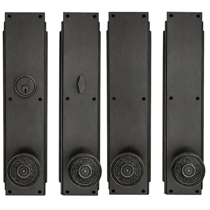 ##Antique Hardware## Skyscraper Double Door Entryway Set (Several Knob & Finish Options Available)
