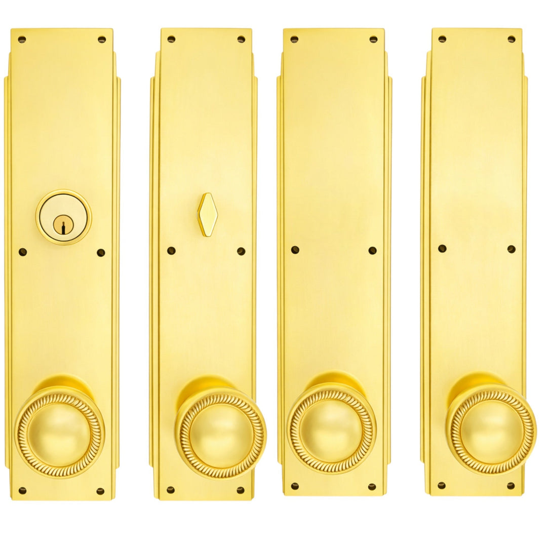##Antique Hardware## Skyscraper Double Door Entryway Set (Several Knob & Finish Options Available)