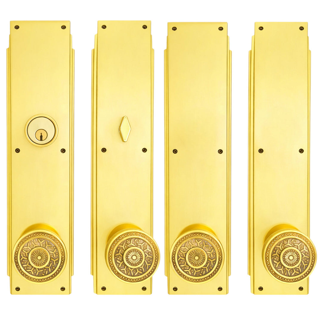 ##Antique Hardware## Skyscraper Double Door Entryway Set (Several Knob & Finish Options Available)