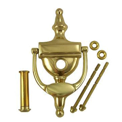 COPPER MOUNTAIN HARDWARE 6 Inch (3 3/4 Inch c-c) Solid Brass Traditional Door Knocker