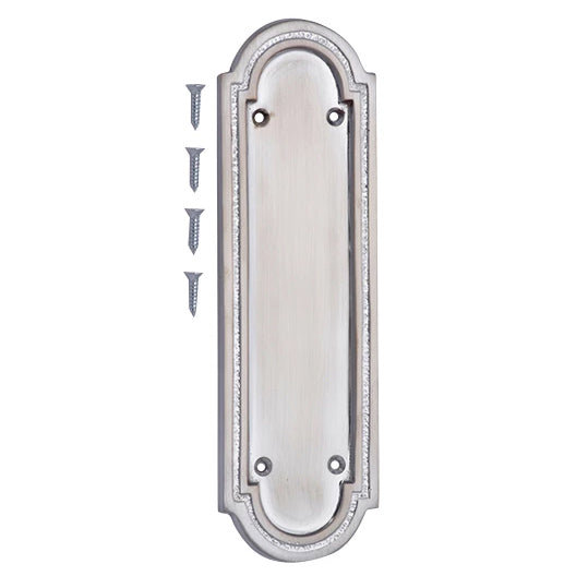 8 3/8 Inch Solid Brass Rounded Georgian Pattern Push Plate