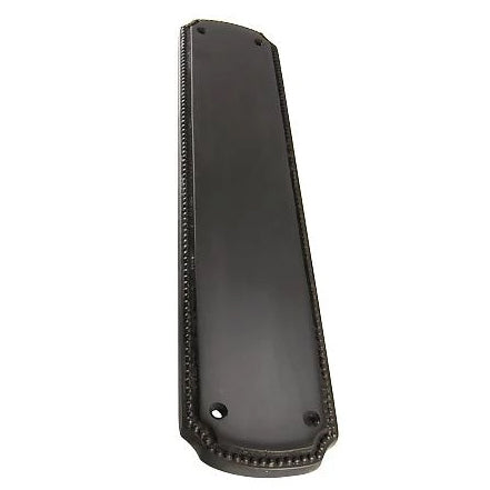 11 1/2 Inch Solid Brass Beaded Push & Plate