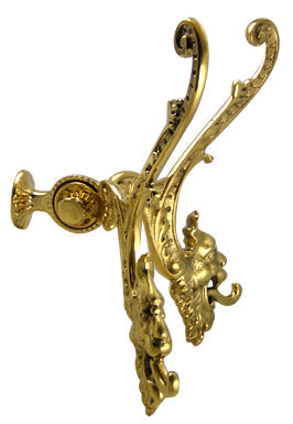 9 Inch Solid Brass Victorian Gargoyle Double Coat Hook COPPER MOUNTAIN HARDWARE