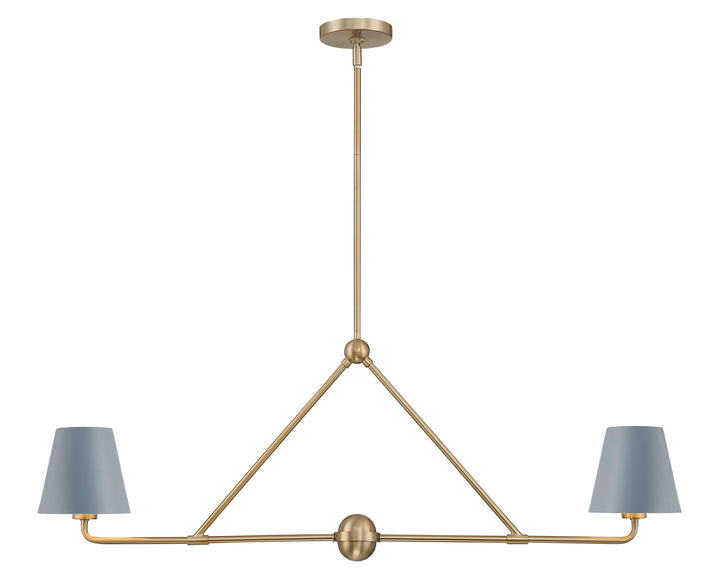 Crystorama Crystorama Xavier 2 Light Vibrant Gold + Blue Chandelier