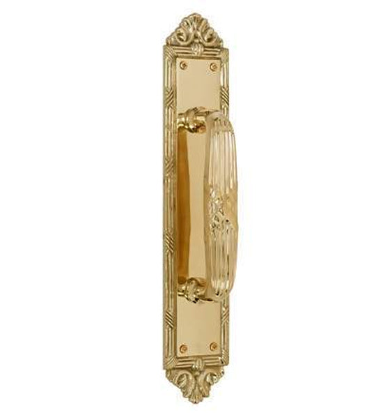 13 3/4 Inch Solid Brass Ribbon & Reed Door Pull (Several Finishes Available) COPPER MOUNTAIN HARDWARE