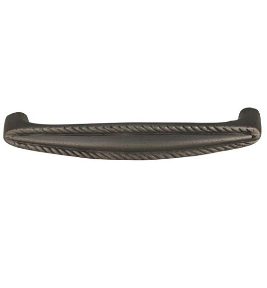 4 Inch Overall (3 3/4 Inch c-c) Solid Brass Georgian Roped Style Pull COPPER MOUNTAIN HARDWARE